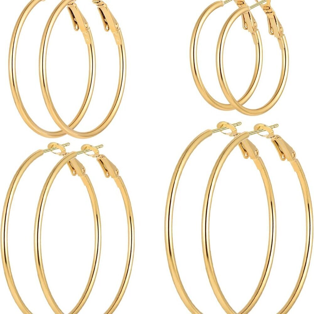 Stainless Steel Gold Hoops Silver Hoop Earrings Hypoallergenic Hoop Cartilage Pi